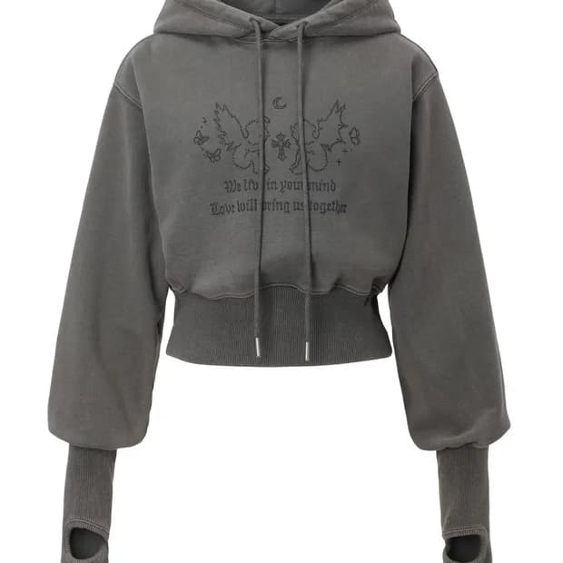 쓰리타임즈 페어리 후드 차콜