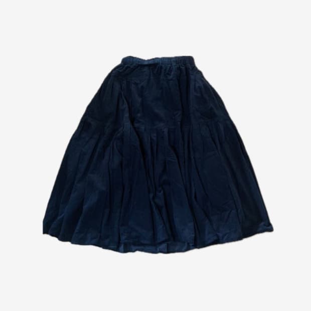 에프터먼데이 pleats corduroy skirt navy