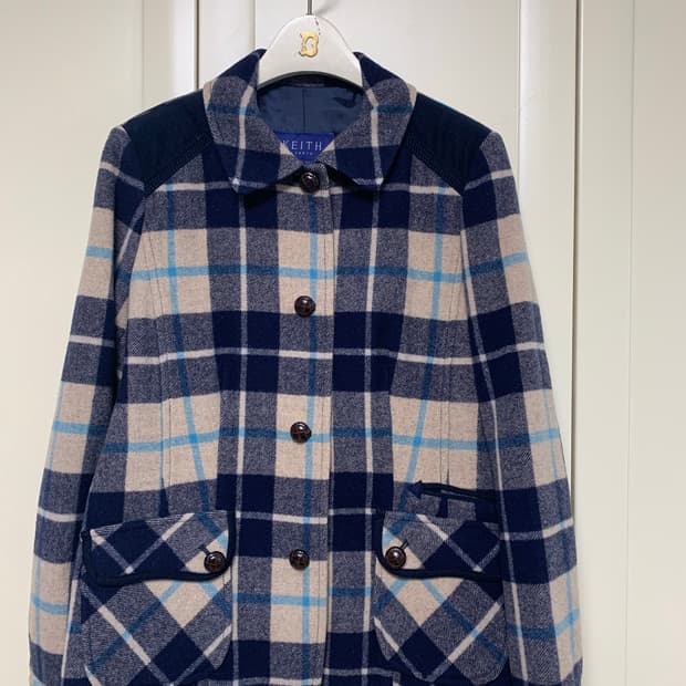 키이스 모직 체크자켓