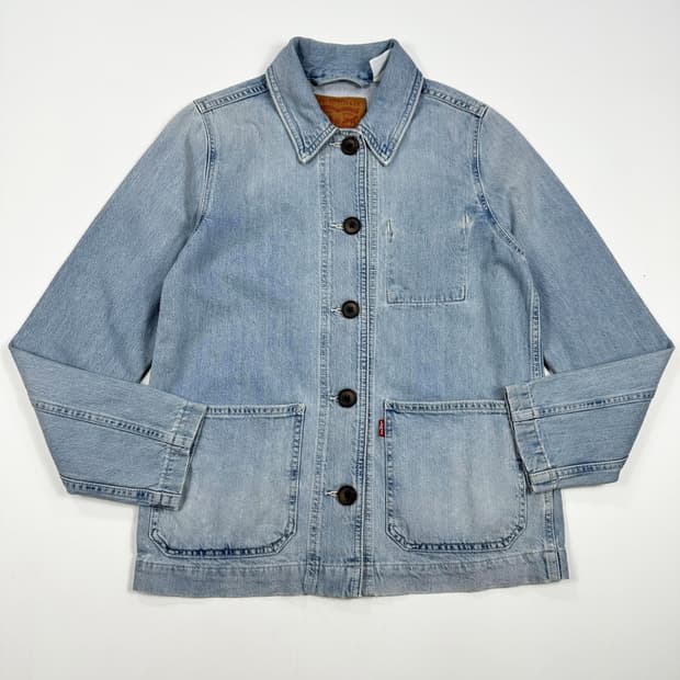 리바이스 여성 미니멀 데님자켓 연청 여성XS
