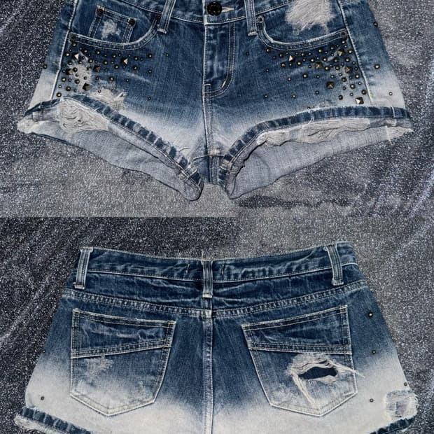 Y2k Faded denim shorts