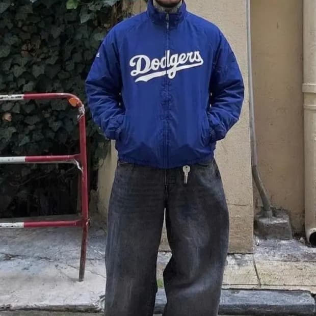 마제스틱 LA다저스 누빔 자켓 100 사이즈