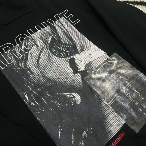 [44]준지 아카이브 프린팅 헤비웨이드 후드집업/블랙