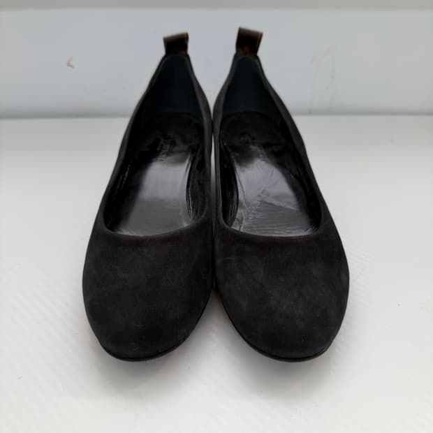 정품) 루이비통 블랙 스웨이드 플랫 슈즈 구두 39.5