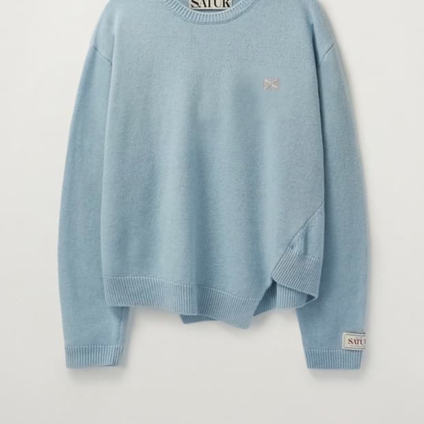세터 더블린 언발란스 캐시미어 블렌드 니트 아이스 블루 M