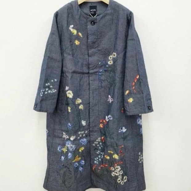 45R (45RPM) 데님 자수 코트