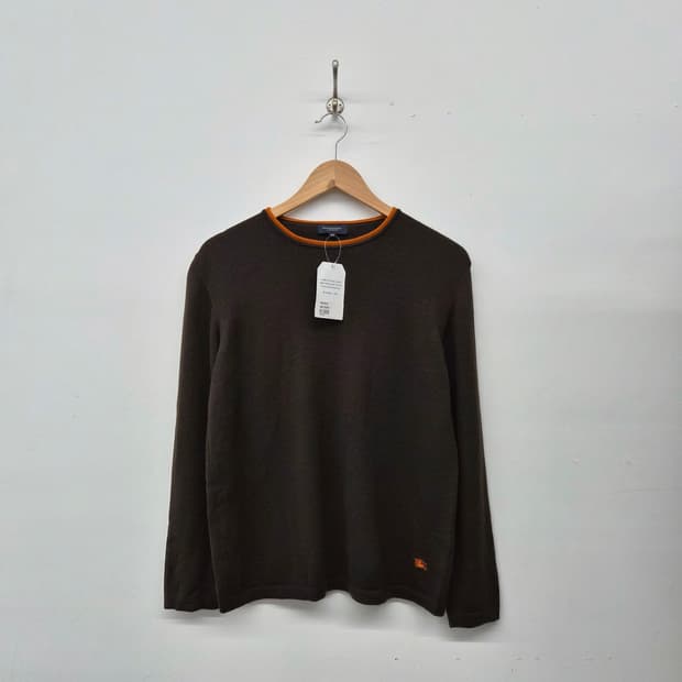 버버리 브라운 라운드넥 니트 여성 XS