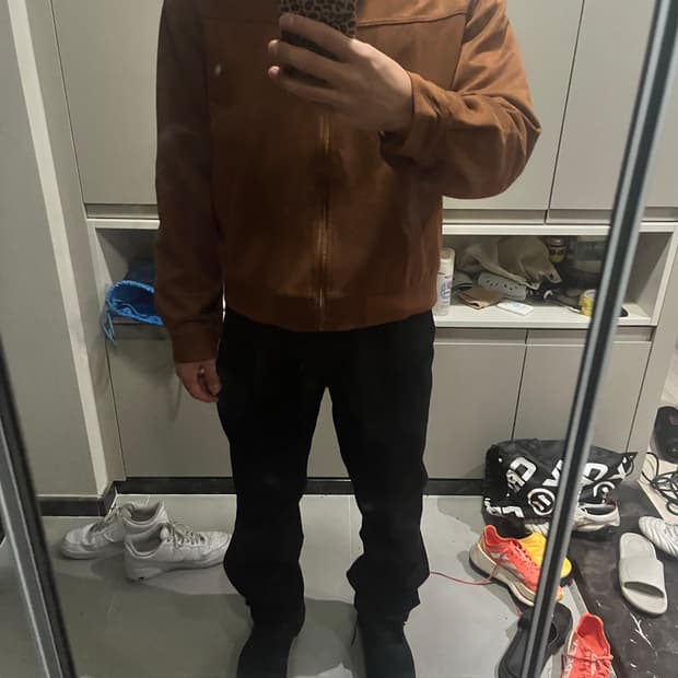 스웨이드 갈색 자켓