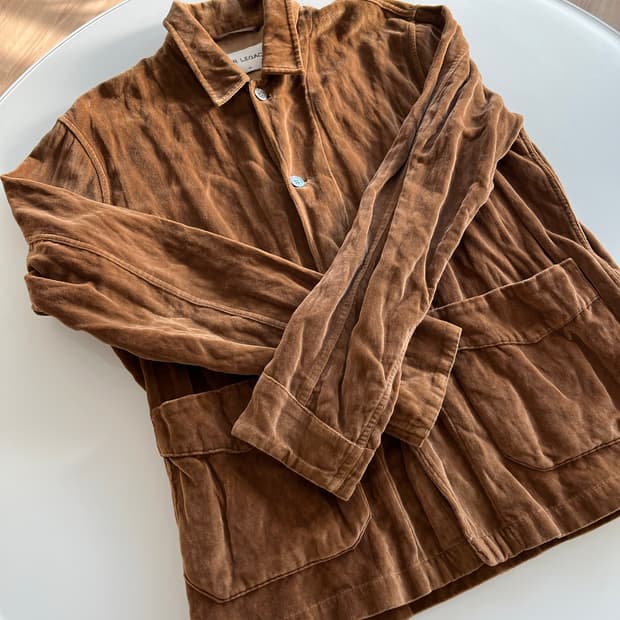 아워레가시(Our Legacy) 벨벳 아카이브 박스 자켓 메탈 브라운