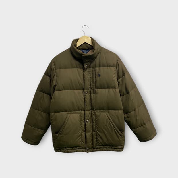 폴로 랄프로렌 미니멀 카키 브라운 패딩 L 