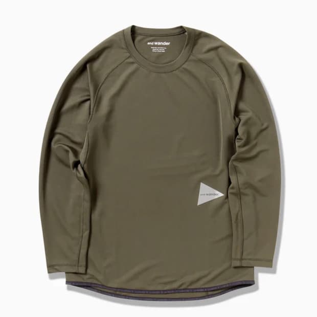 (M) 앤드원더 카키 롱슬리브 드라이 져지 새상품 and wander