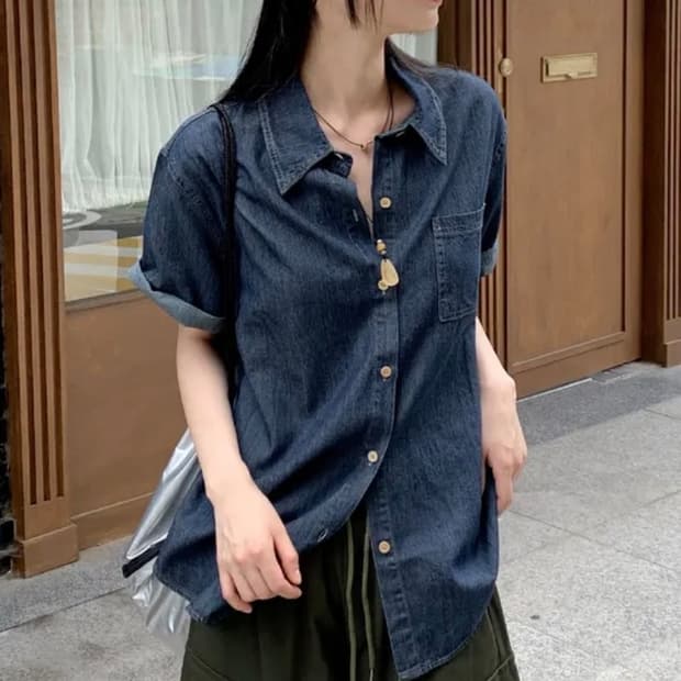 데님 남방 셔츠