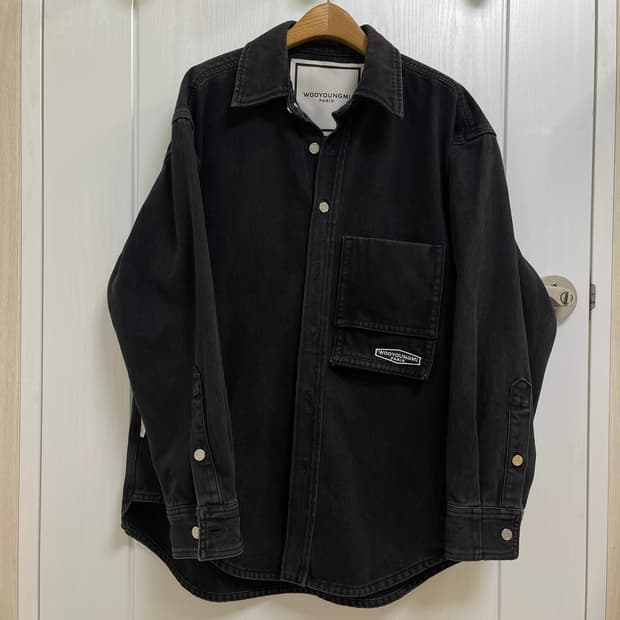 우영미 백로고 데님 자켓 46 사이즈