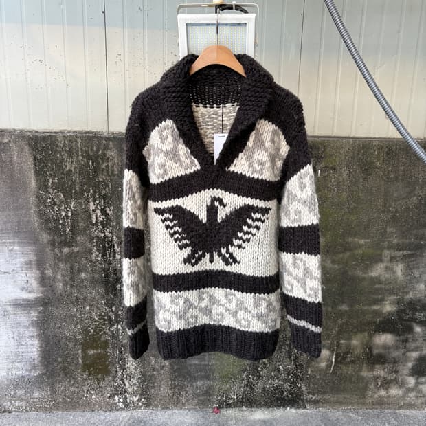 빈티지 코위찬 풀오버 헤비울 니트