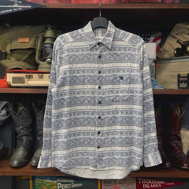 빈티지 멀티 스트라이프 패턴 포켓 셔츠 N508