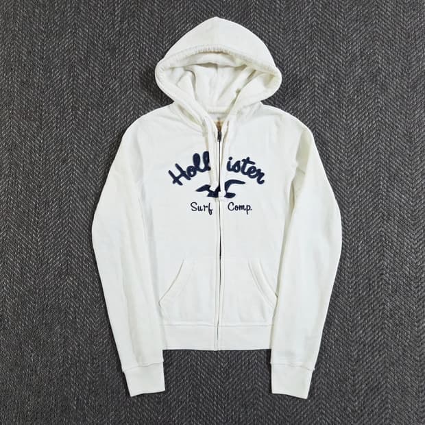 홀리스터 아이보리 화이트 후드집업
