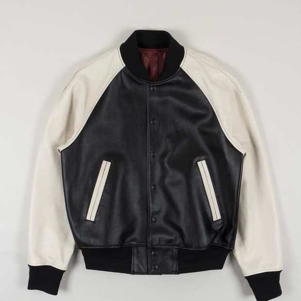 (구매) gleanpark 레더 바시티 자켓 Msize