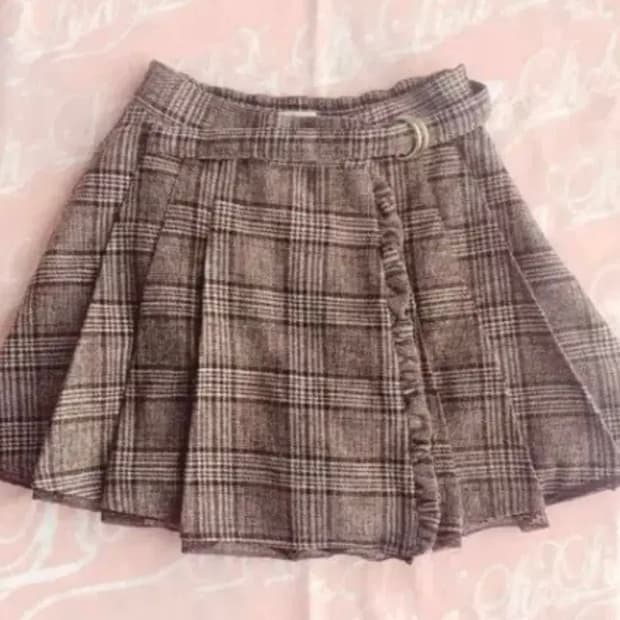 리즈리사 큐롯 초코 브라운 울 플리츠 스커트 대장템