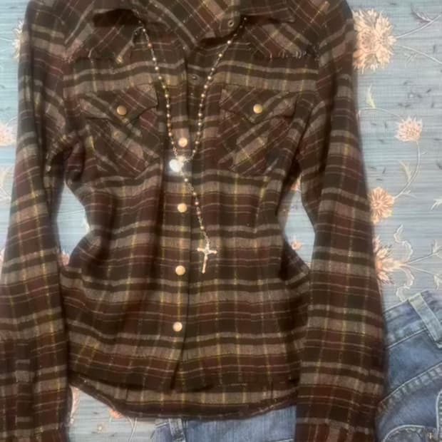 빈티지 너드 체크셔츠