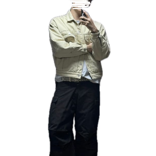 리바이스 실버탭 누빔 리버시블 베이지 자켓