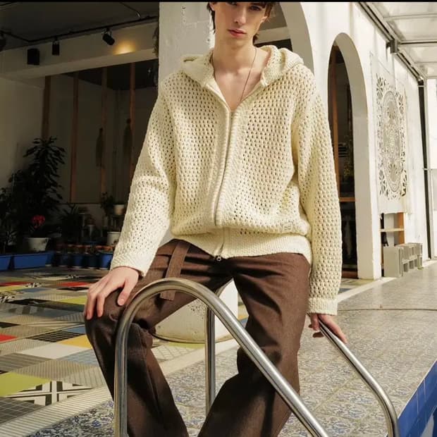 세터 헤비 코튼 메쉬 후드 집업