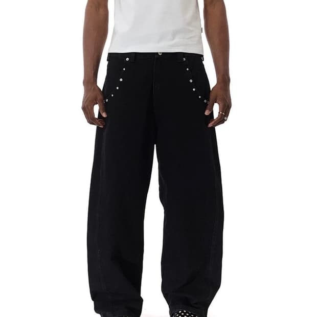 Circle cage studded Wide leg pants