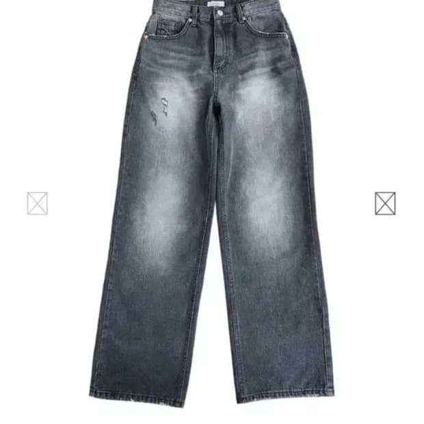 애즈온 시그니처 데님 와이드 팬츠 블랙 s