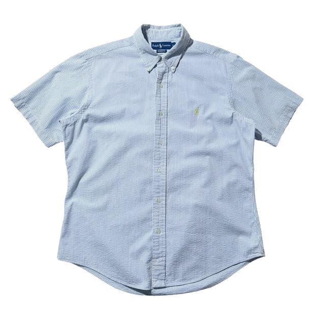 폴로 랄프로렌 시어서커 스트라이프 클래식핏 반팔 셔츠