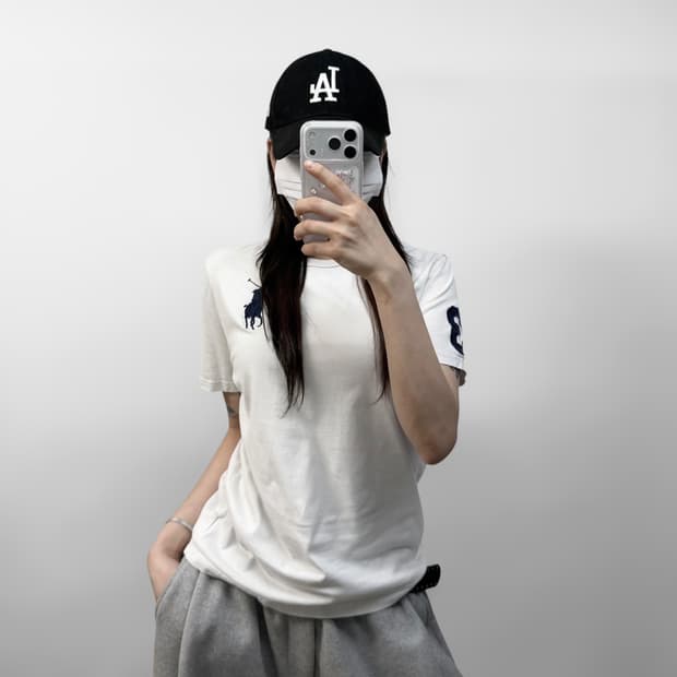 폴로 랄프로렌 빅 포니 자수 반팔티 화이트