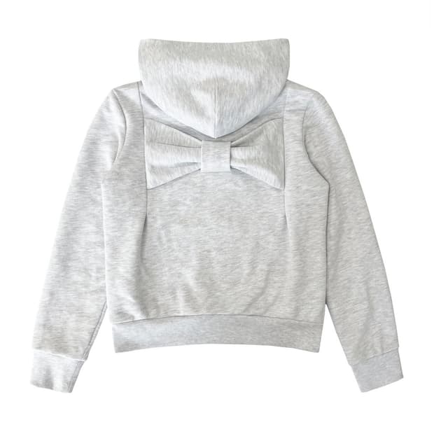 체메씨 BOW HOODIE ZIP UP  (WHITE MELANGE)