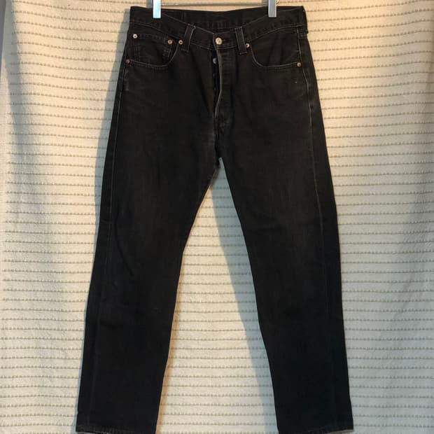 빈티지 리바이스 501 흑청 데님 블랙진 32x30