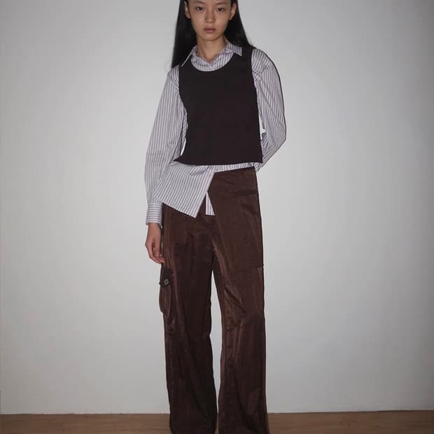 생긴스튜디오 랩스커트팬츠 블랙 컬러