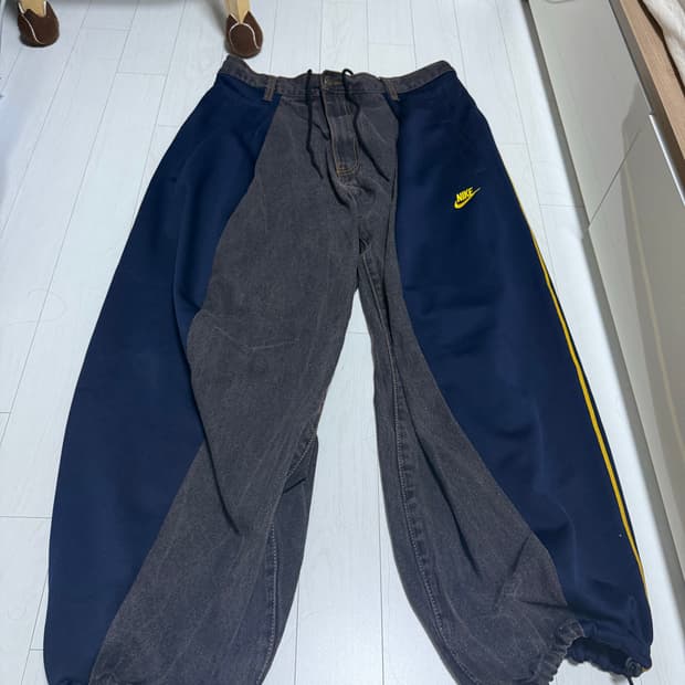 나이키 커스텀 데님 조거팬츠