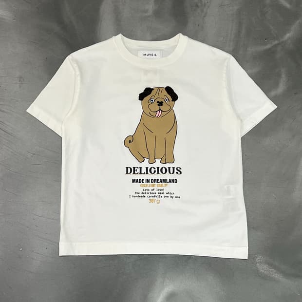 뮤베일 dog 프린팅 반팔티 y18557