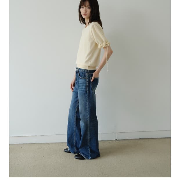 아유서울 데님 CREASE LINE DENIM PANTS 딥블루