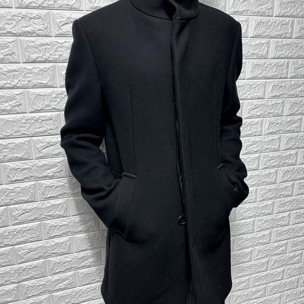 시스템 캐시미어 블렌드 하이넥 코트