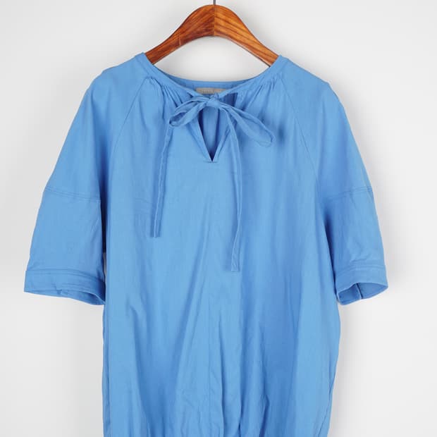  THEORY LUXE ribbon neck blouse
