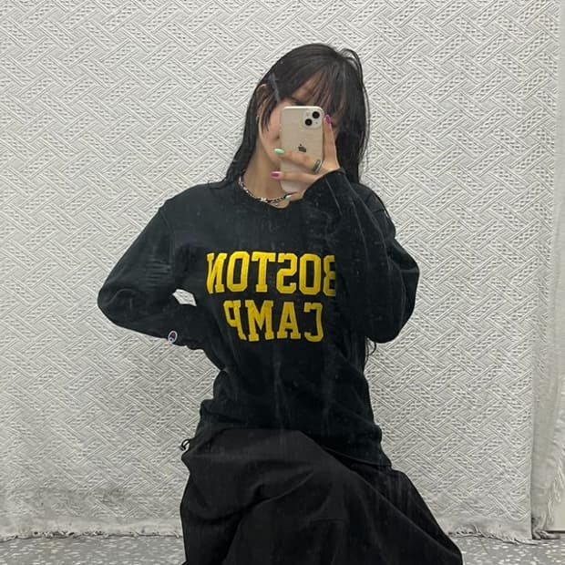 챔피온 리버스위브 보스턴캠프 레터링 맨투맨 스웻셔츠  M C06704