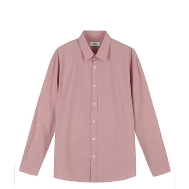탑텐 남성 코튼 포플린 루즈핏 긴팔 셔츠 핑크