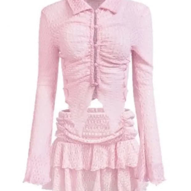 익스파이어드걸 클로이 레이스 셋업 핑크 s사이즈