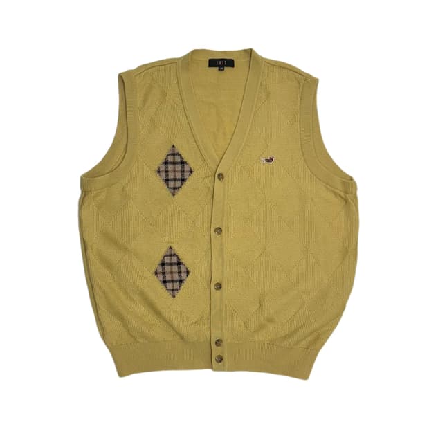 닥스 재팬 골프 아가일 니트 조끼 일본빈티지