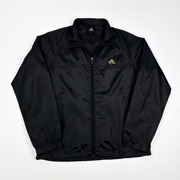 아디다스 백 삼선 바람막이 자켓 블랙 골드 여성S