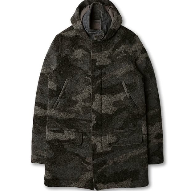 발스타리노 [Valstarino] 랩 이태리 카모플라쥬 니트 후드 코트