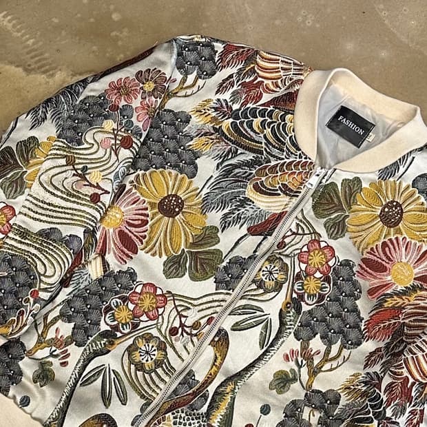 XXL vtg 플라워 자수 스카쟌