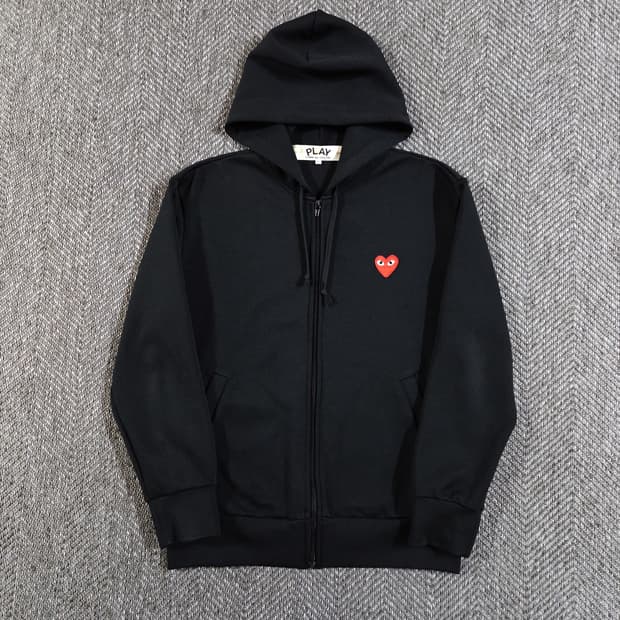 꼼데가르송 레드와펜 블랙 후드집업