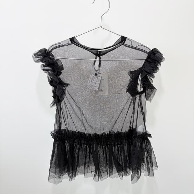 seethrough frill sleeveless top