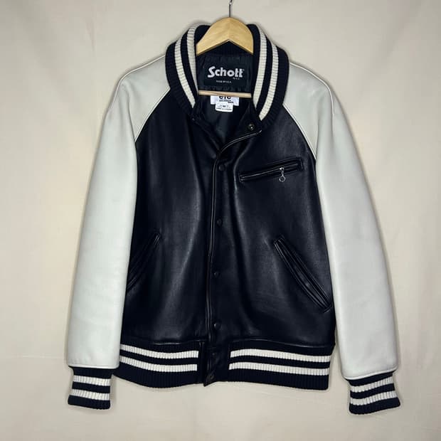 준야와타나베 x 쇼트 리얼레더 스타디움 자켓