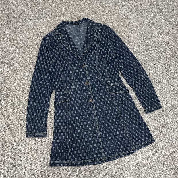 빈티지 데님 롱 자켓