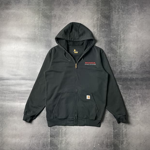 CARHARTT 칼하트 빈티지 블랙 기모 후드 집업 A00843