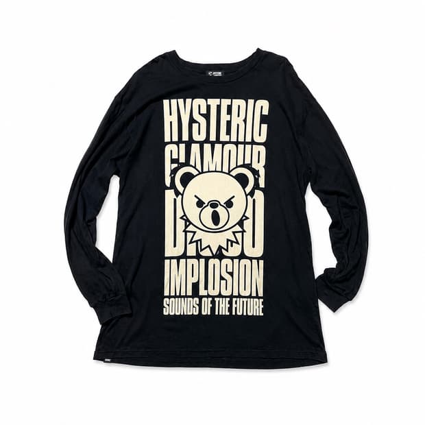 HYSTERIC GLAMOUR 베어 그래픽 롱슬리브 티